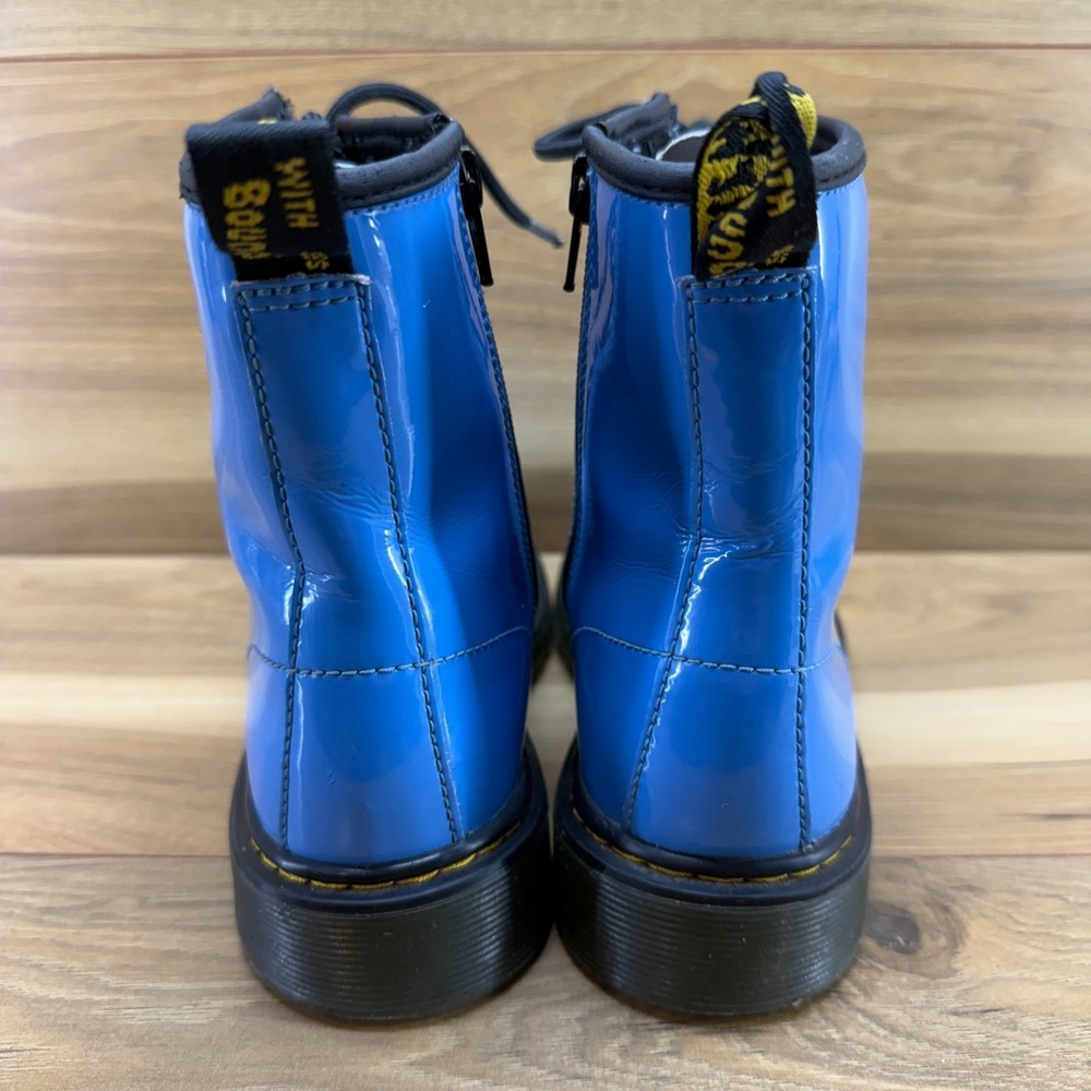 Dr Martens Youth Girls Zavala Boots 5 EU 37 Blue Patent Leather Casual Punk Zip - Picture 8 of 11